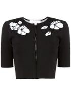 Carolina Herrera Floral Zipped Cardigan - Black