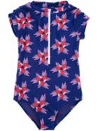 Duskii Girl - Floral Print Swimsuit - Kids - Polyester/spandex/elastane - 12 Yrs, Blue
