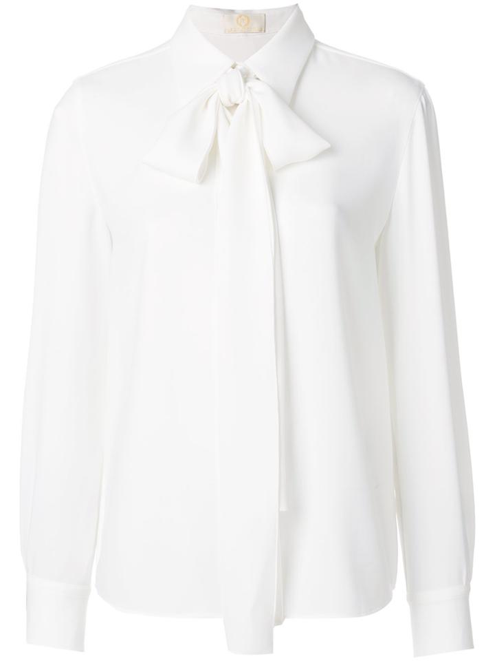 Sara Battaglia Pussy Bow Blouse - White