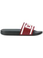 Dolce & Gabbana Logo Slide Sandals - Pink & Purple