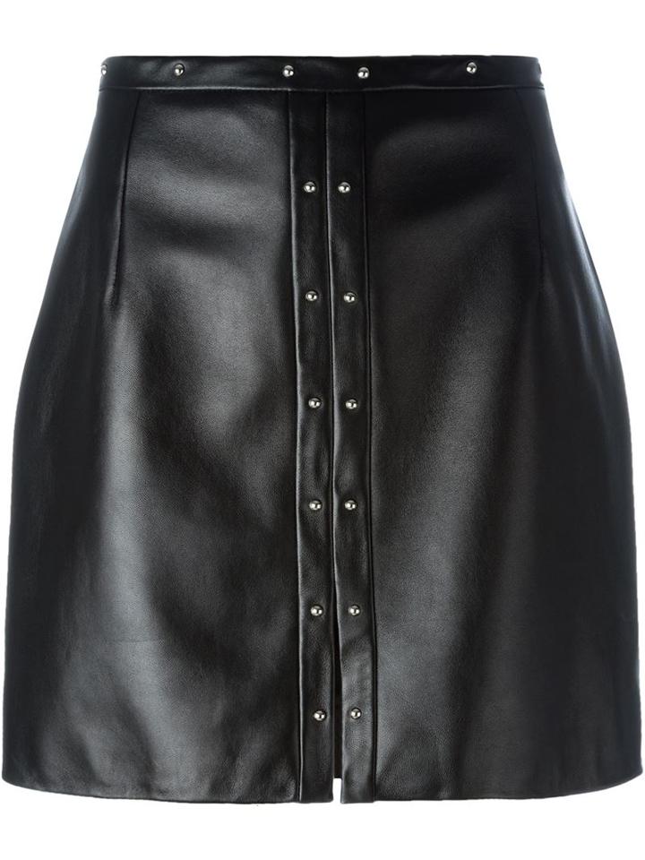 Magda Butrym Leather Mini Skirt, Women's, Size: 40, Black, Silk/leather