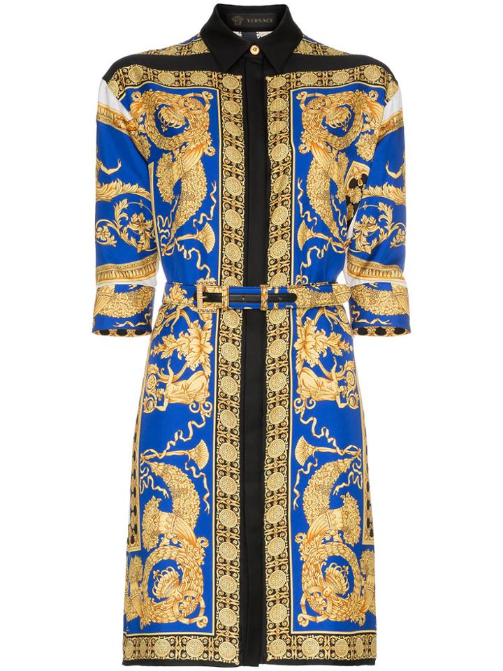 Versace Pillow Talk Print Silk Shirt Dress - Multicolour