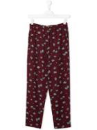 Marni Kids Floral Embroidered Trousers - Purple