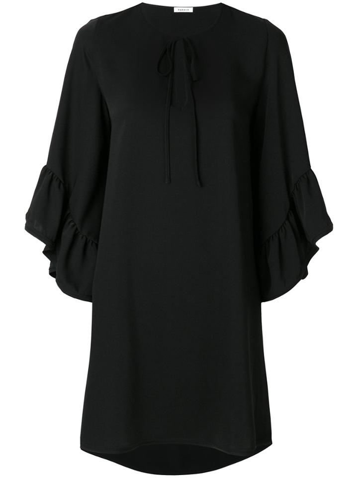 P.a.r.o.s.h. Peplum Cuffed Mini Dress - Black