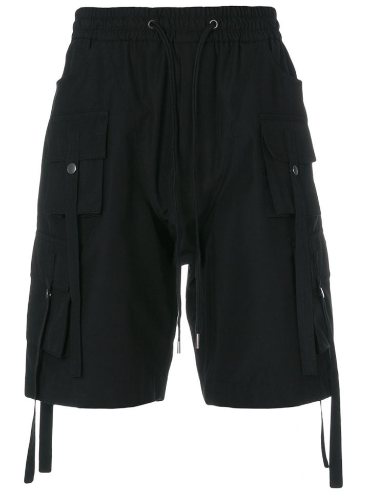 D.gnak Cargo Pocket Track Shorts - Black