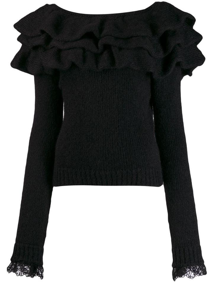 Philosophy Di Lorenzo Serafini Knitted Ruffle Collar Sweatshirt -