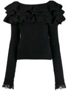 Philosophy Di Lorenzo Serafini Knitted Ruffle Collar Sweatshirt -
