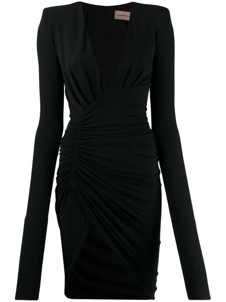 Alexandre Vauthier Plunging Neck Draped Mini Dress - Black