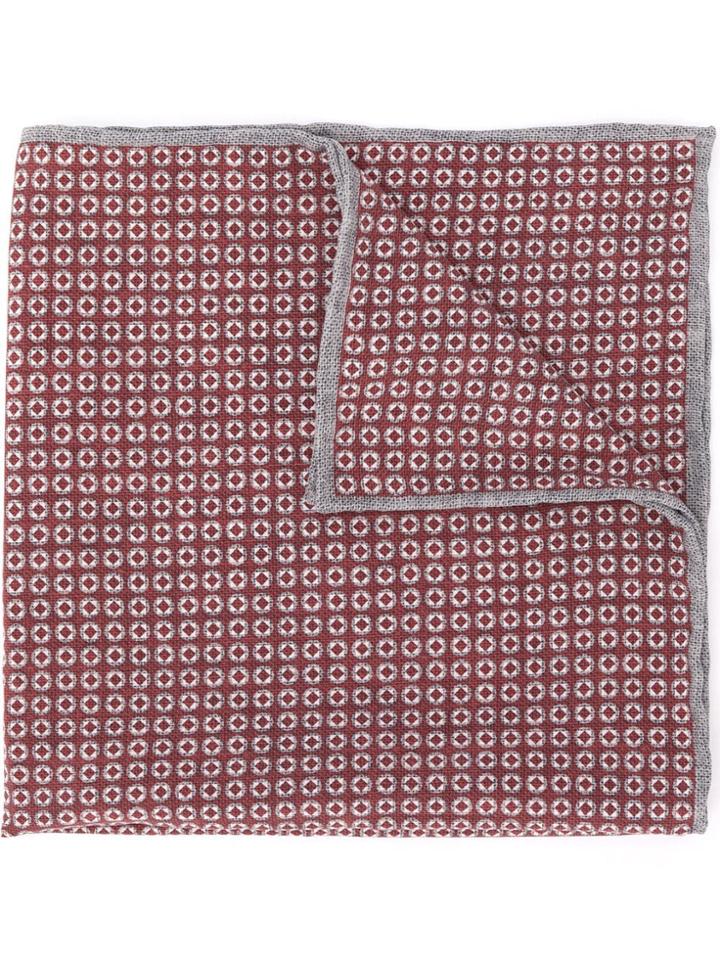 Brunello Cucinelli Geometric Pocket Square - Red