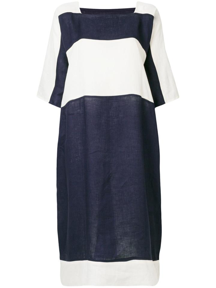 Daniela Gregis Contrast Panel Oversize Dress - Blue
