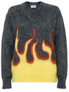 Prada Flame Intarsia Sweater - Grey
