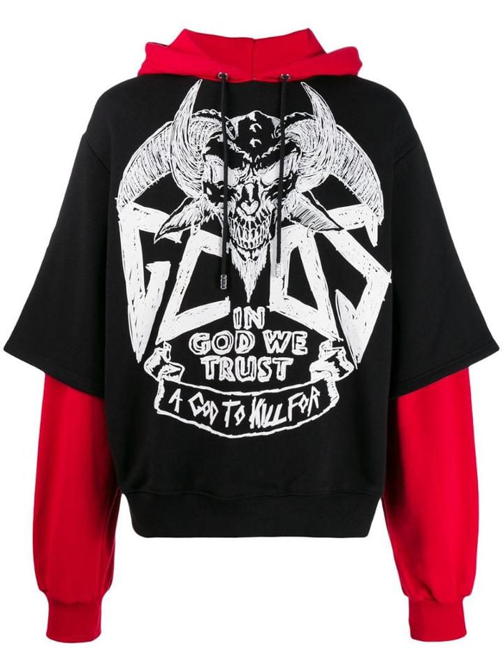 Gcds Layered Hoodie - Black