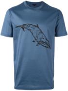 Lanvin Whale Print T-shirt, Men's, Size: Xs, Blue, Cotton