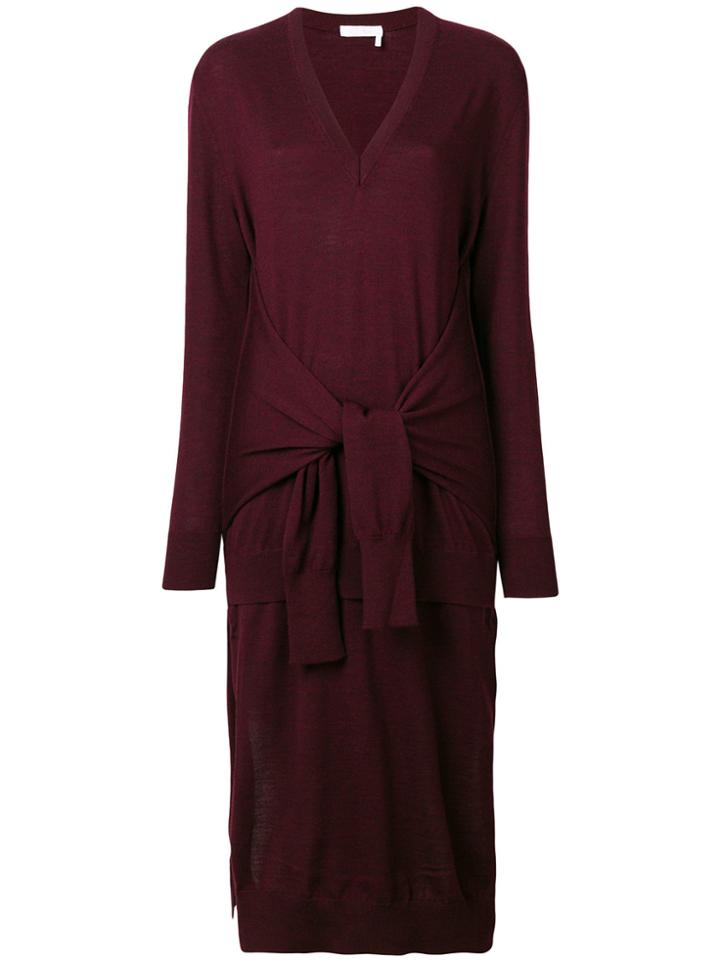 Chloé Waist-tied Sweater Dress - Red