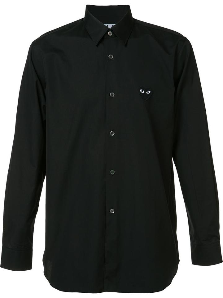 Comme Des Garçons Heart Patch Shirt, Men's, Size: Xl, Black, Cotton