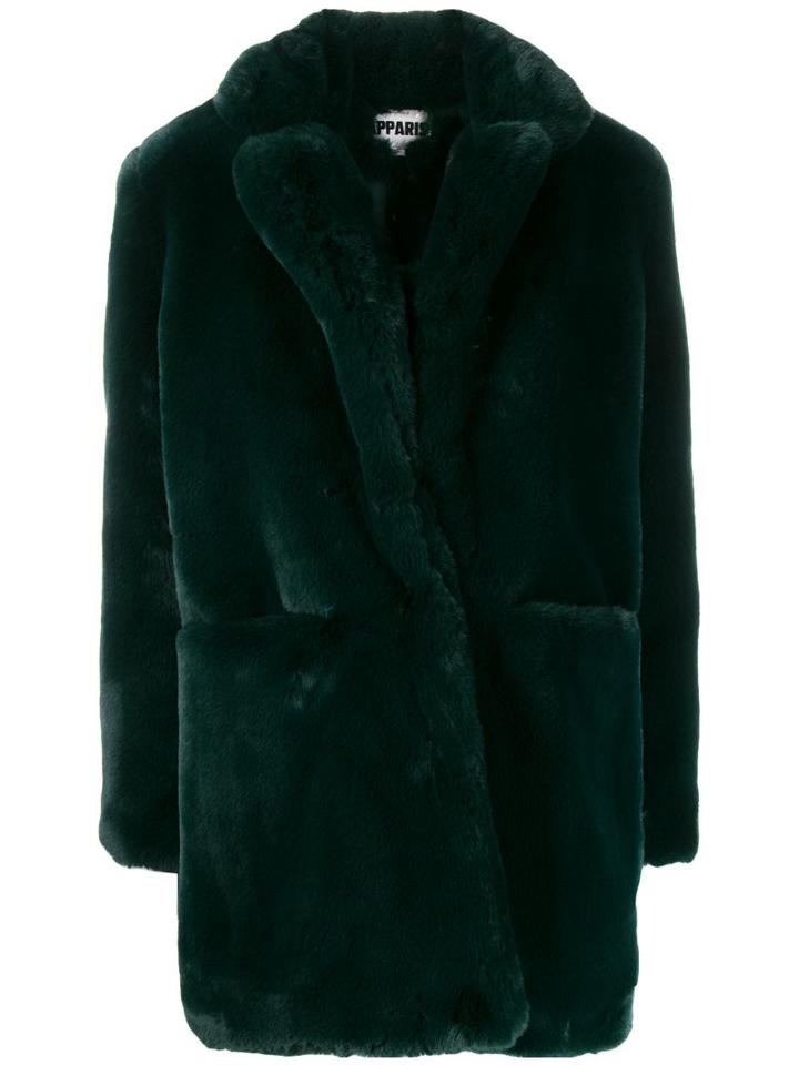 Apparis Faux Fur Coat - Green