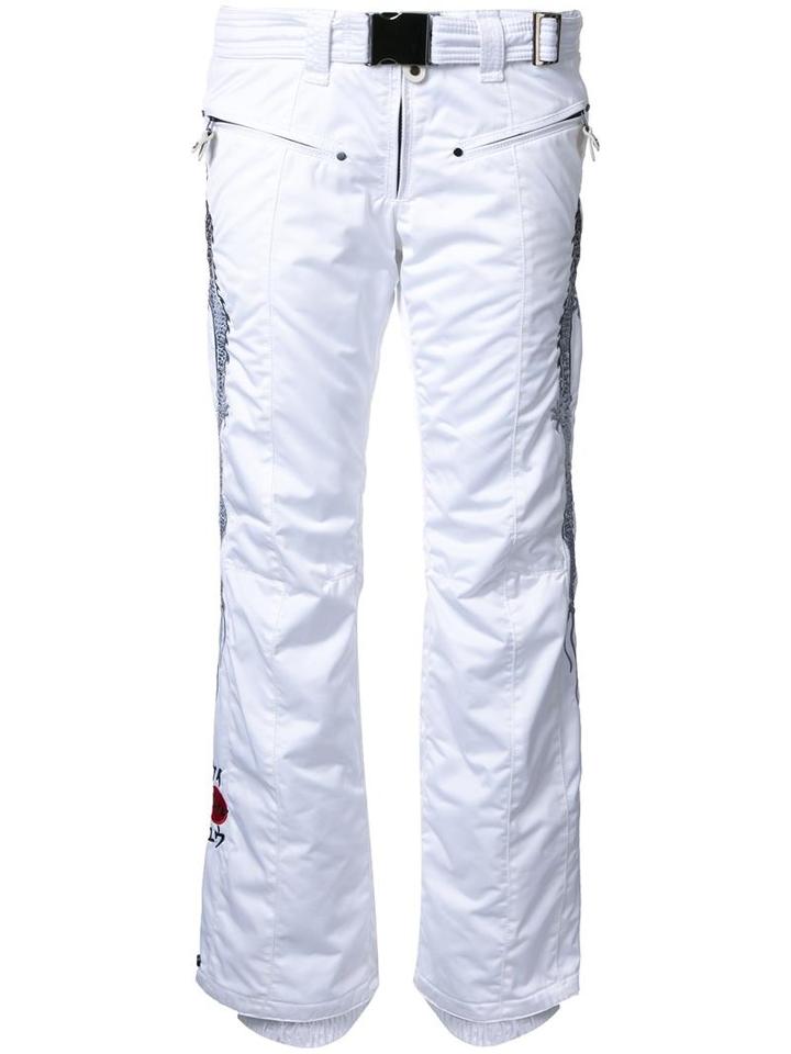Kru Embroidered Dragon Trousers, Women's, Size: Large, White, Polyester