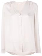 Hemisphere V-neck Blouse - White