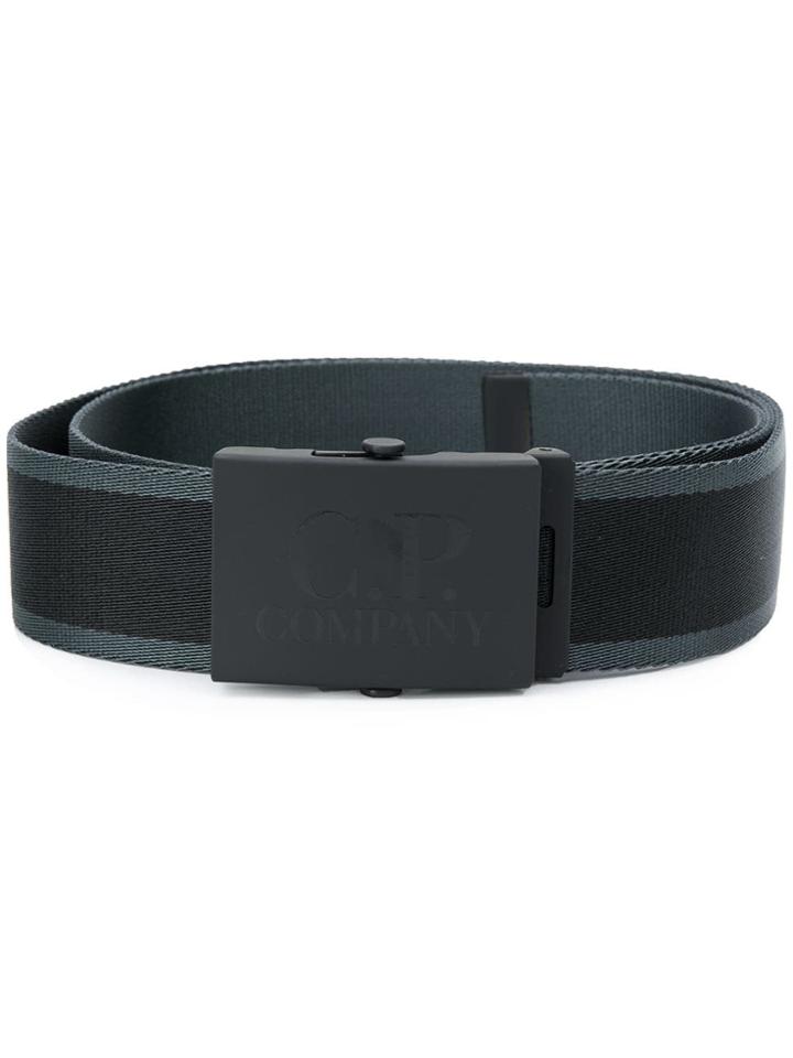 Cp Company Logo Embossed Belt - Black