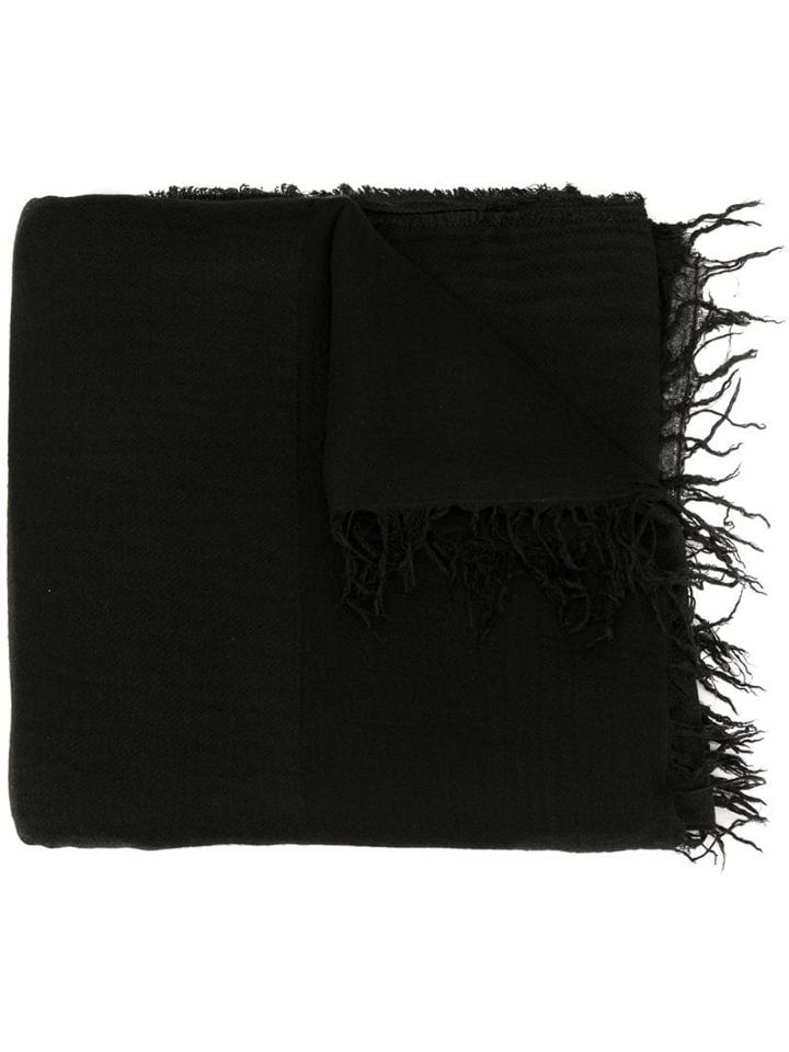 Ann Demeulemeester Fringed Trim Scarf - Black