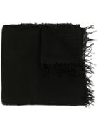 Ann Demeulemeester Fringed Trim Scarf - Black