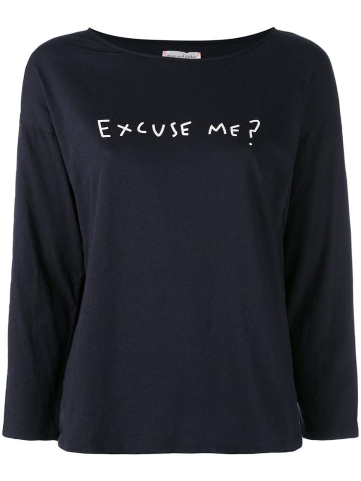 Chinti & Parker Slogan Printed Top - Black