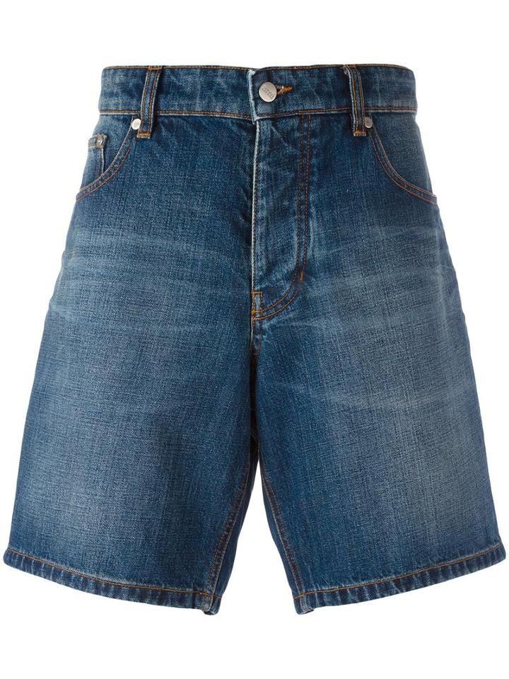 Ami Alexandre Mattiussi Denim Bermuda Shorts, Men's, Size: Small, Blue, Cotton