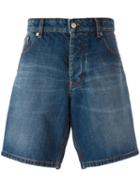 Ami Alexandre Mattiussi Denim Bermuda Shorts, Men's, Size: Small, Blue, Cotton