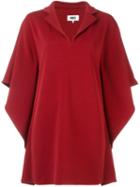 Mm6 Maison Margiela Cape Sleeves Dress, Women's, Size: Small, Red, Polyester/spandex/elastane