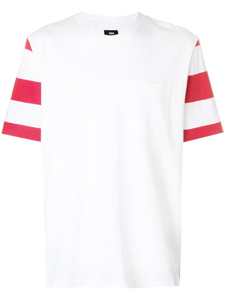 Edwin Striped Sleeve Longline T-shirt - White