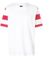 Edwin Striped Sleeve Longline T-shirt - White