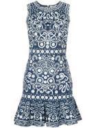 Alice+olivia Contrast Embroidery Dress - Blue