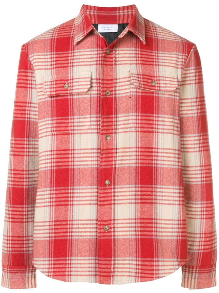 John Elliott Plaid Print Shirt - Red