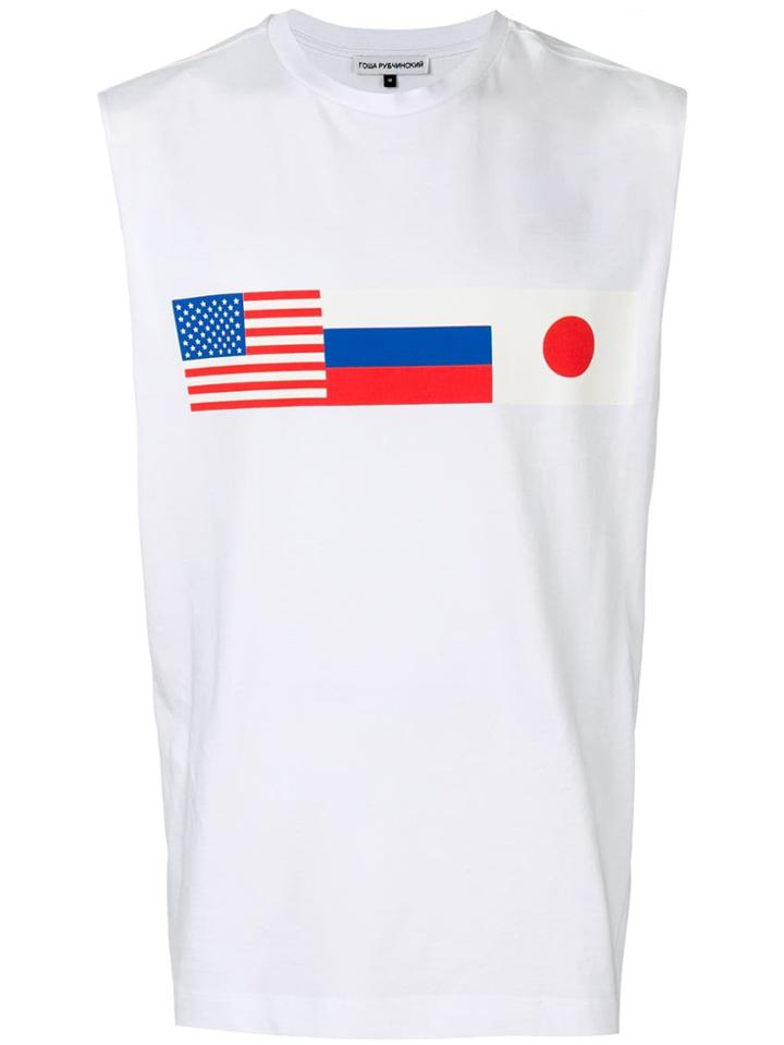 Gosha Rubchinskiy Flag Print Vest Top - White