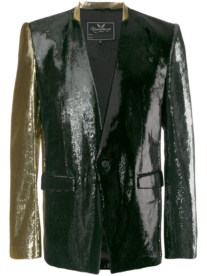 Unconditional Colour Block Angled Jacket, Men's, Size: Large, Grey, Silk/polyester