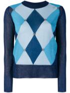 Twin-set Argyle Knitted Sweater - Blue