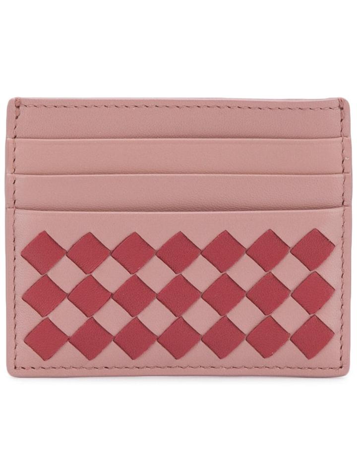 Bottega Veneta Portacard Intrecciato Check/na - Pink