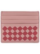 Bottega Veneta Portacard Intrecciato Check/na - Pink