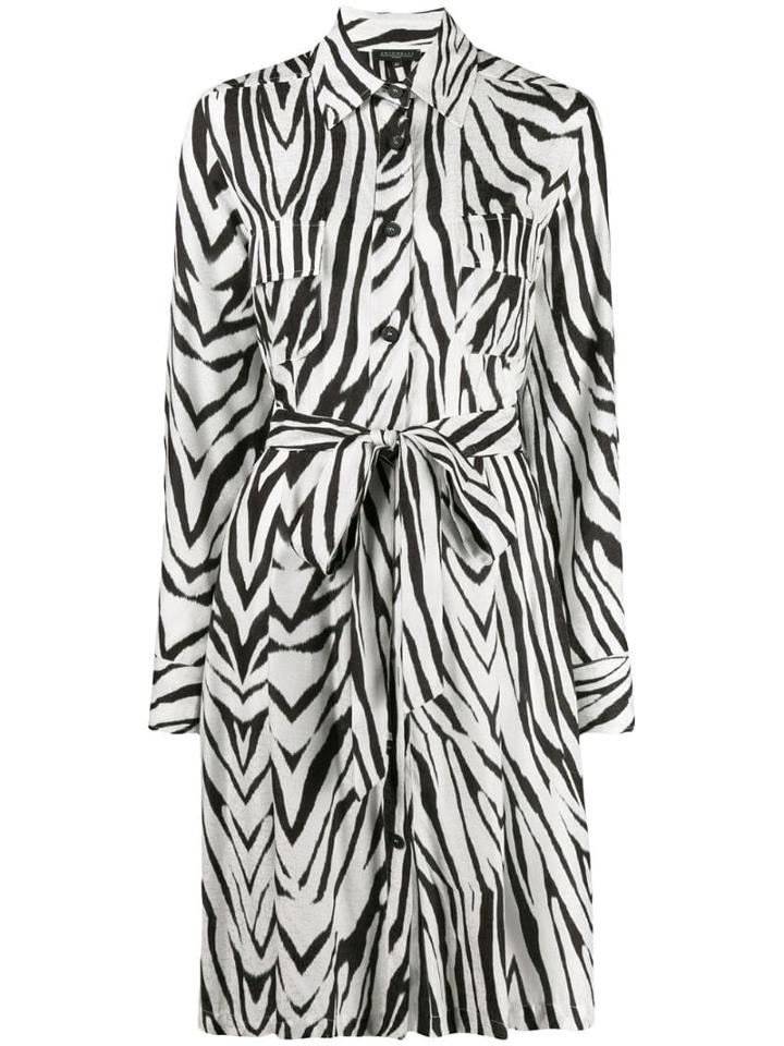 Antonelli Zebra-print Waisted Shirt Dress - White
