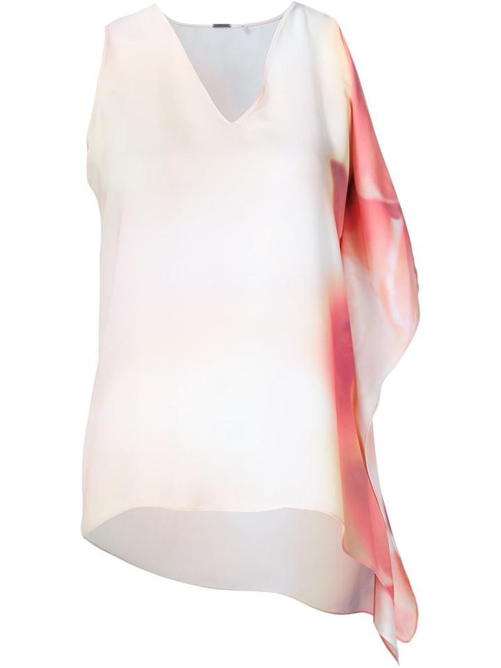 Elie Tahari Ruffle Detail Sleeveless Top, Women's, Size: Medium, Pink/purple, Polyester