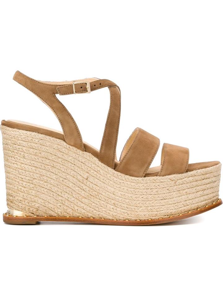 Paloma Barceló Espadrille Wedge Sandals, Women's, Size: 40, Nude/neutrals, Leather/suede