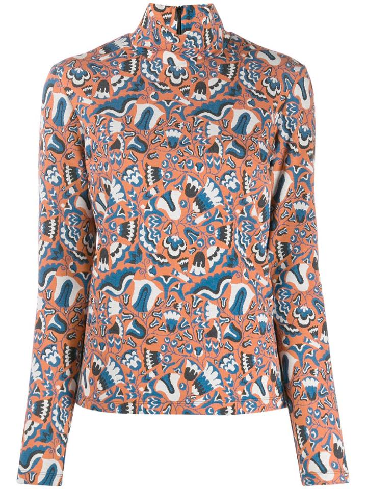 La Doublej Turtleneck Long Sleeve Top - Orange