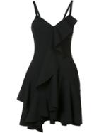 Cinq A Sept Ruffled Slip Dress, Women's, Size: 4, Black, Polyester/spandex/elastane/viscose