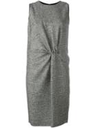 Maison Margiela Gathered Detail Tweed Dress, Women's, Size: 42, Black, Acrylic/polyester/viscose/virgin Wool