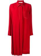 Marni Pleated Shirt Dress - Red