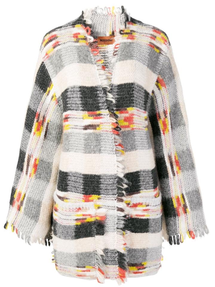 Missoni Open Geometric Cardigan - Grey