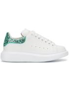 Alexander Mcqueen Glittered Trim Sneakers - White