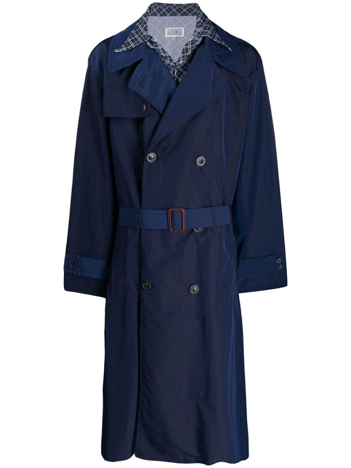 Maison Margiela Combo Tonic Trench Coat - Blue