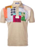 Junya Watanabe Comme Des Garçons Man Patchwork Polo Shirt, Men's, Size: S, Nude/neutrals, Linen/flax