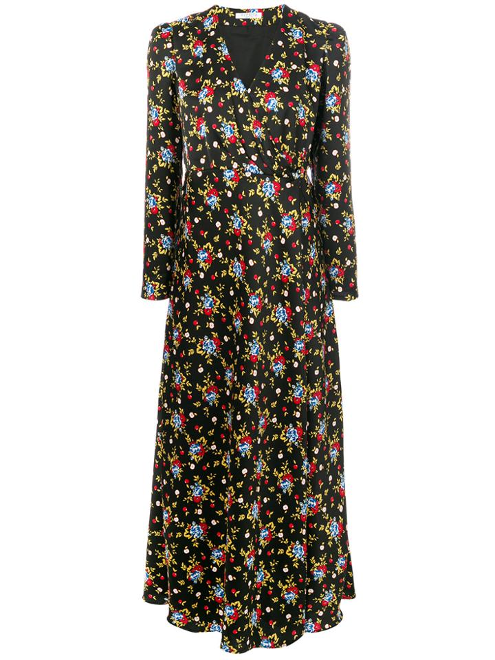Vivetta Floral Print Maxi Dress - Black